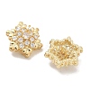 Rack Plating Brass Micro Pave Clear Cubic Zirconia Buttons KK-K293-11G-2