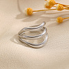 304 Stainless Steel Cuff Open Rings for Women WGBC60A-02-1