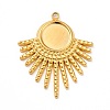Ion Plating(IP) 304 Stainless Steel Pendant Cabochon Settings X-STAS-H172-13G-1