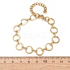 304 Stainless Steel Round Ring Link Chain Bracelets for Women BJEW-F536-02G-3