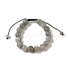 10mm Round Natural Labradorite Braided Bead Bracelets BJEW-C067-01C-14-2
