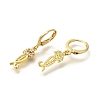Brass Clear Cubic Zirconia Hoop Earrings EJEW-M045-01I-2