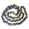 Electroplate Glass Beads Strands EGLA-N002-05K-2