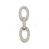 Rack Plating Oval Brass Micro Pave Clear Cubic Zirconia Fold Over Clasps KK-F876-04P-1