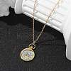 Brass Twelve Constellations Tarot Pendant Necklaces NJEW-Q006-01F-G-5