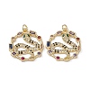 Brass Colorful Cubic Zirconia Pendants KK-E068-VA166-2-2