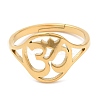 Ion Plating(IP) 304 Stainless Steel Yoga Adjustable Ring for Women RJEW-M149-24G-1