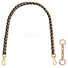 1Pc Black Imitation Leather Alloy Purse Chains FIND-AR0006-37-1