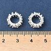 Brass Micro Pave Cubic Zirconia Rondelle European Beads KK-A254-08S-2