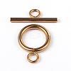 Ion Plating(IP) 304 Stainless Steel Ring Toggle Clasps X-STAS-L176-12G-1