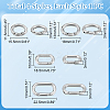 4Pcs 4 Styles 304 Stainless Steel Spring Gate Ring STAS-UN0059-41-3