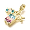 Brass Enamel Airplane & Luggage & Camera European Dangle Charms X-KK-M309-18G-03-2