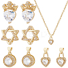 8Pcs 4 Style Brass Micro Pave Cubic Zirconia Pendants KK-BC0010-33-1