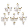 Brass Micro Pave Cubic Zirconia Pendants KK-R112-066-NF-1