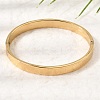 304 Stainless Steel Roman Numerals Hinged Cuff Bangles for Women SA-CBAC920-12G-1