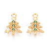 Brass Micro Pave Cubic Zirconia Charms KK-N263-145B-G-1