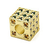 Rack Plating Brass Cubic Zirconia European Beads KK-Q784-38G-1