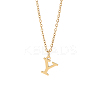304 Stainless Steel Letter Pendant Necklaces NJEW-LP0001-53Y-G-1