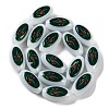 Printing Glass Oval Beads for Necklaces Bracelets Making GLAA-B020-01A-05-3