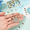 72Pcs 12 Styles Rack Plating Brass Glass Charms KK-TA0001-78-6