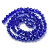 Transparent Electroplate Glass Beads Strands GLAA-F029-3mm-C06-2