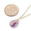 Natural Gemstone Teardrop Pendant Necklace NJEW-JN03900-8