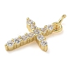 Rack Plating Brass Micro Pave Cubic Zirconia Pendants KK-K392-17C-G-2