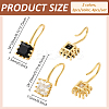 4Pcs 2 Colors Brass Cubic Zirconia Square Dangle Earrings EJEW-GO0001-10-2