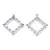Brass Inlaid Clear Cubic Zirconia Pendants ZIRC-S069-035P-2