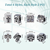 8Pcs 4 Styles 304 Stainless Steel European Beads STAS-GA0001-81-2