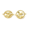 Brass Micro Pave Clear Cubic Zirconia Connector Charms KK-E068-VB294-1