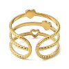 304 Stainless Steel Enamel Open Cuff Rings for Women RJEW-F166-22G-01-3