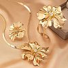 Flower Alloy Rhinestones Pendant Necklaces & Rings & Cuff Bangles Sets for Women FS-WG14933-01-5