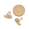 Brass Micro Pave Clear Cubic Zirconia Stud Earrings for Women LS-EJEW-F352-06G-3