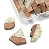 20Pcs 10 Styles Transparent Resin & Walnut Wood Pendants RESI-YW0001-30-3