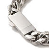 Non-Tarnish 304 Stainless Steel Cuban Link Chain Bracelets for Women Men BJEW-Q341-14A-P-3