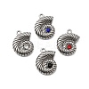 304 Stainless Steel Micro Pave Rhinestone Pendants STAS-G369-08P-1