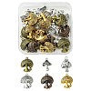 30Pcs 6 Styles Tibetan Style Alloy Mushroom Pendants TIBE-FS0001-14-2
