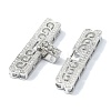 Rack Plating Brass Micro Pave Clear Cubic Zirconia Fold Over Clasps KK-M282-19P-3