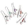 5Pcs 5 Styles Christmas House & Angel Alloy Pendant Bookmarks AJEW-JK00341-1