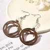 304 Stainless Steel Wood Hollow Heart Dangle Earrings EJEW-M074-03P-1