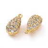 Brass Micro Pave Clear Cubic Zirconia Charms ZIRC-F133-03G-3