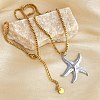 304 Stainless Steel Summer Beach Pendant Box Chain Necklaces NJEW-K389-01GP-02-1