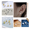 60Pcs 2 Colors Stainless Steel Ear Nuts STAS-BBC0003-34-5
