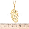304 Stainless Steel Leaf Pendant Necklaces NJEW-H059-29A-G-5