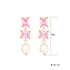 Glass Square Stud Earrings UK2895-4-2