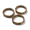 Natural Unakite Oval Beaded Stretch Bracelet G-E010-01J-2