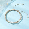 Natural Cultured Freshwater Pearl & Brass & 304 Stainless Steel Beads Braided Bead Bracelets for Women BJEW-JB13109-02-1