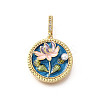 Brass Micro Pave Cubic Zirconia & Enamel Pendants KK-R222-11G-05-1