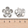 Brass ABS Plastic Imitation Pearl Flower Stud Earrings EJEW-S258-05P-5